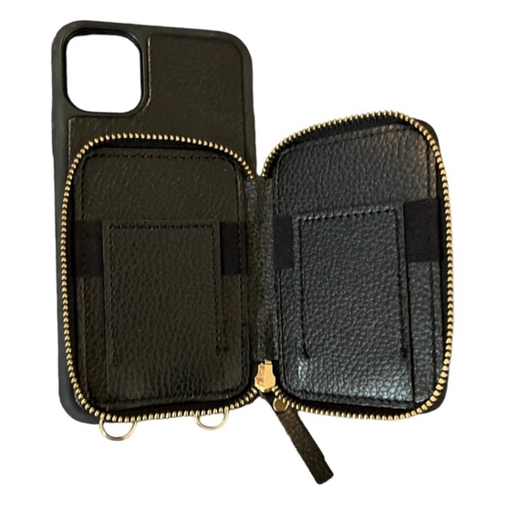 🌟3/25$ Side body cell phone vegan pebbled leather black walletdetachable straps - Picture 3 of 9